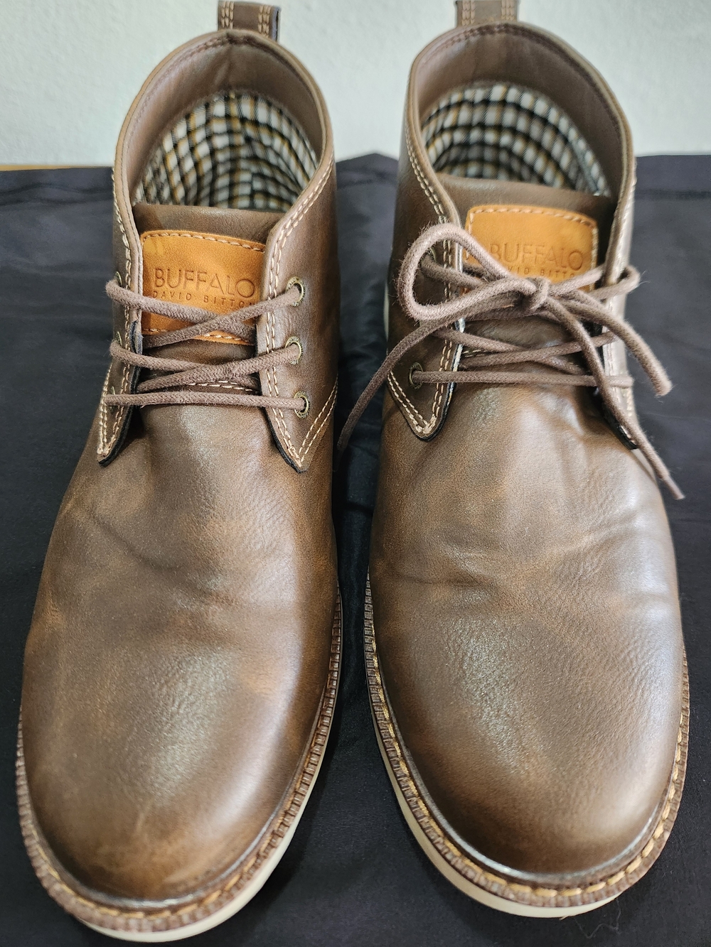Buffalo Men's Brown Leather Memory Foam  Boots
